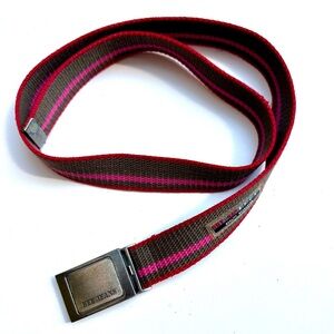 Men's Red and Gray Brown Belt